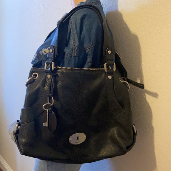 Super Clean Vintage Fossil Leather Handbag - Picture 3 of 11